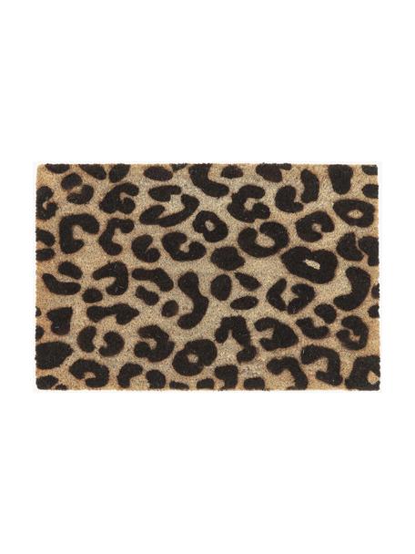 Fussmatte Leopard, Oberseite: Kokosfaser, Unterseite: PVC, Beige, Schwarz, B 40 x L 60 cm