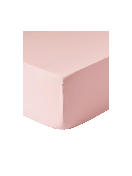 Drap-housse en satin de coton Comfort, Rose, larg. 90 x long. 200 cm