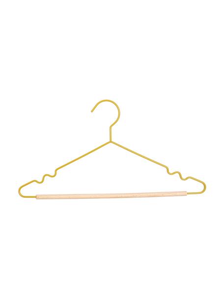 Kleiderbügel Adult Top, 10 Stück, Holz, Stahl, pulverbeschichtet, Senfgelb, B 39 x H 20 cm