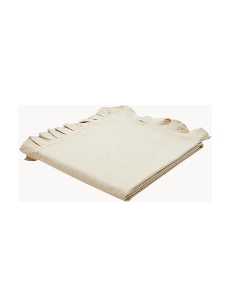 Mantel con volantes Chambray, 100% algodón, Beige claro, De 6 a 8 comensales (An 160 x L 250 cm)