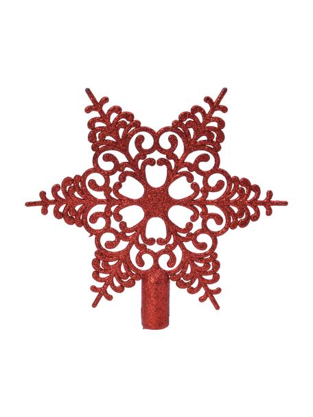 Bruchsichere Weihnachtsbaumspitze Adele Ø 19 cm, Kunststoff, Rot, glänzend, 21 x 19 cm