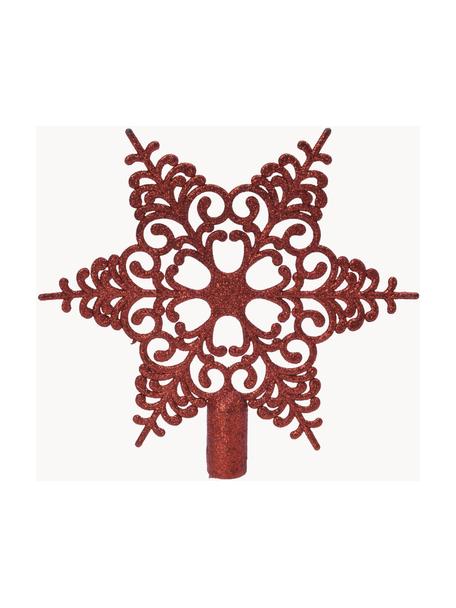 Cimier sapin Adelle, Ø 19 cm, Plastique, Rouge, larg. 21 x haut. 19 cm