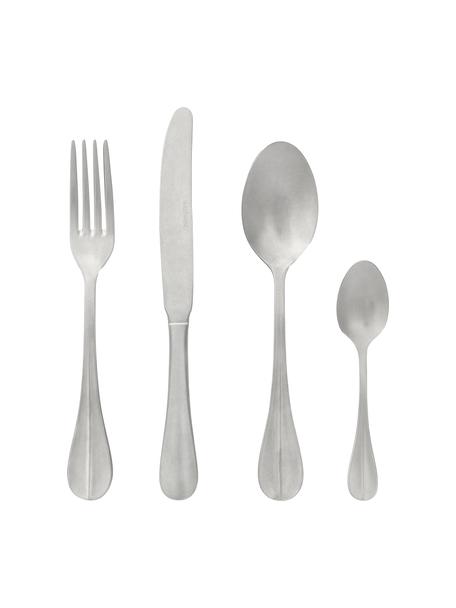 Bestekset Yona van edelstaal mat geborsteld, 4 personen (16-delig), Mat zilverkleurig, 4 personen (16-delig)