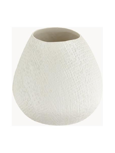 Vase artisanal en céramique Wendy, Céramique, Blanc crème, Ø 19 x haut. 20 cm
