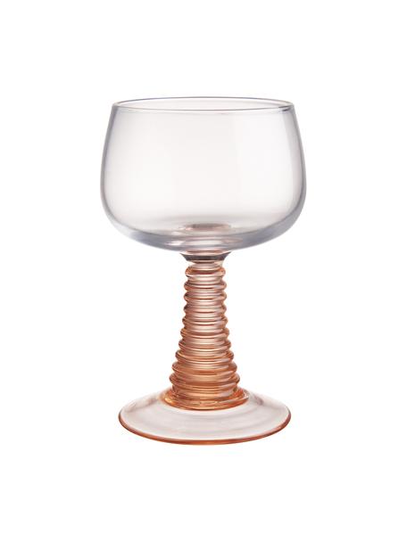 Weingläser Constance, 6 Stück, Glas, Transparent, Pastellorange, Ø 8 x H 13 cm, 230 ml