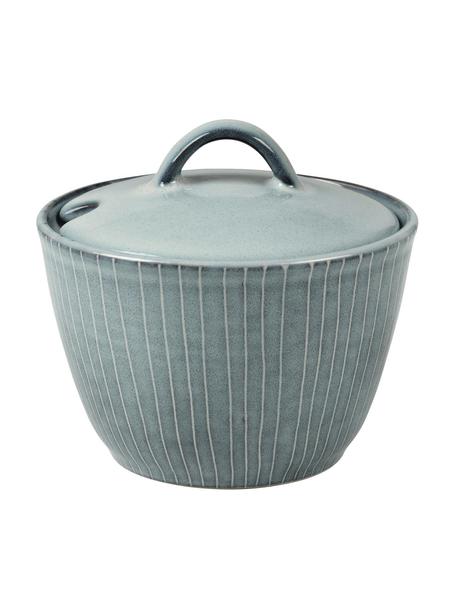 Sucrier artisanal Nordic Sea, Grès cérame, Tons gris et bleus, Ø 10 x haut. 7 cm