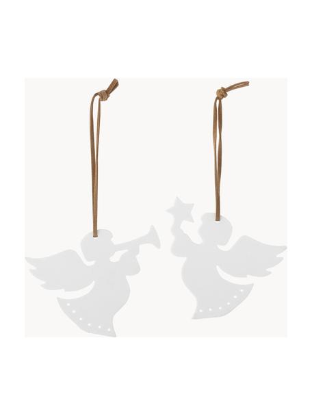Adornos navideños ángel Lisia, 2 uds., Blanco, An 8 x Al 8 cm