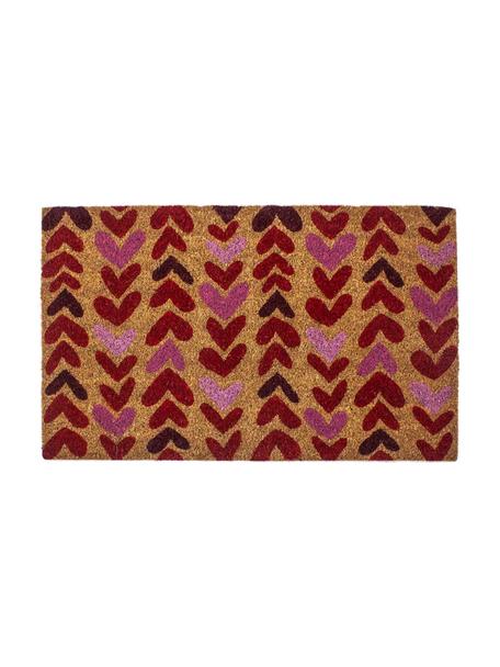 Paillasson Heartwood, Beige, rouge, larg. 43 x long. 70 cm