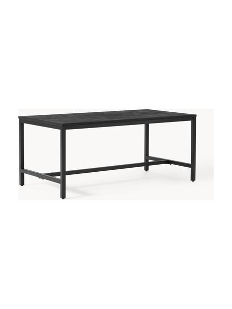 Mesa de comedor de madera de mango Raw, 180 x 90 cm, Tablero: madera de mango maciza ce, Estructura: metal con pintura en polv, Negro, An 180 x F 90 cm