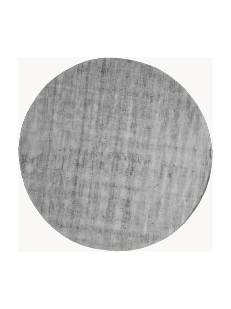 Okrúhly ručne tkaný koberec z viskózy Jane, Sivá, Ø 120 cm (veľkosť S)