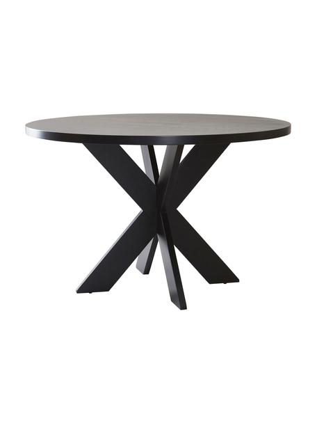 Tavolo rotondo in legno Lugnvik, Pannello di fibra a media densità (MDF) rivestito con linoleum, Nero, Ø 120 x Alt. 76 cm
