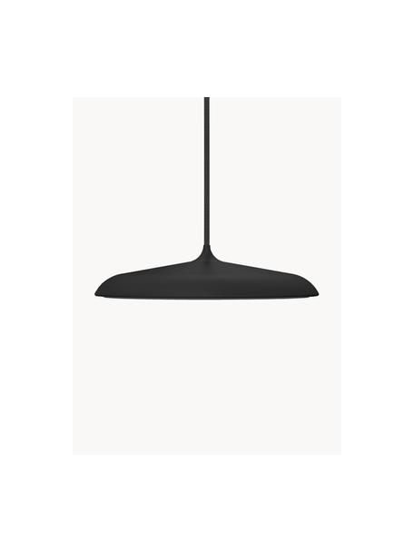Kleine LED hanglamp Artist, Lampenkap: gelakt staal, Diffuser: kunststof, Lampenkap: zwart<br>Diffuser: wit<br>Plafondkap en snoer: zwart, Ø 25 x H 6 cm