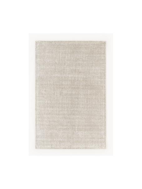 Tappeto a pelo corto fatto a mano Mansa, 56% lana certificata RWS (Responsible Wool Standard), 44% viscosa, Beige, bianco crema, Larg. 200 x Lung. 300 cm (taglia L)