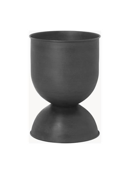 Cache-pot Hourglass, haut. 43 cm, Fer, enduit, Noir, mat, Ø 30 x haut. 43 cm