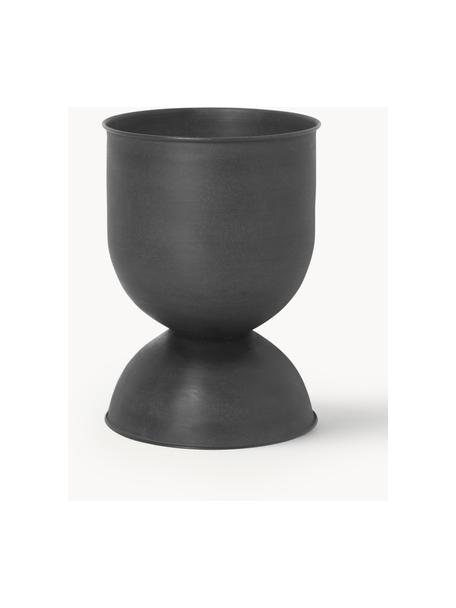 Cache-pot Hourglass, haut. 43 cm, Fer, enduit, Noir, mat, Ø 30 x haut. 43 cm