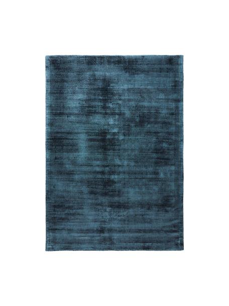 Ręcznie tkany dywan z wiskozy Jane, Ciemny niebieski, S 80 x D 150 cm (Rozmiar XS)