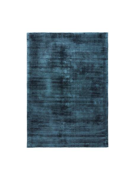 Ručně tkaný viskózový koberec Jane, Tmavě modrá, Š 80 cm, D 150 cm (velikost XS)