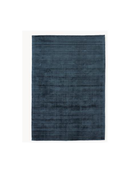 Tappeto in viscosa tessuto a mano Jane, Retro: 100% cotone Il materiale , Blu scuro, Larg. 80 x Lung. 150 cm (taglia XS)