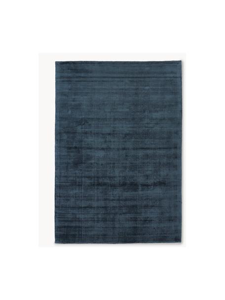 Tappeto in viscosa taftato a mano Jane, Retro: 100% cotone Il materiale , Blu scuro, Larg. 80 x Lung. 150 cm (taglia XS)