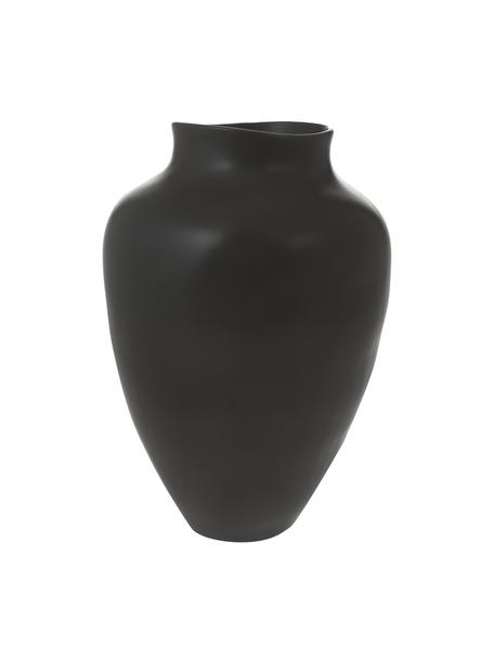 Handgefertigte Vase Latona in Schwarz, Steingut, Schwarz, Ø 21 x H 30 cm