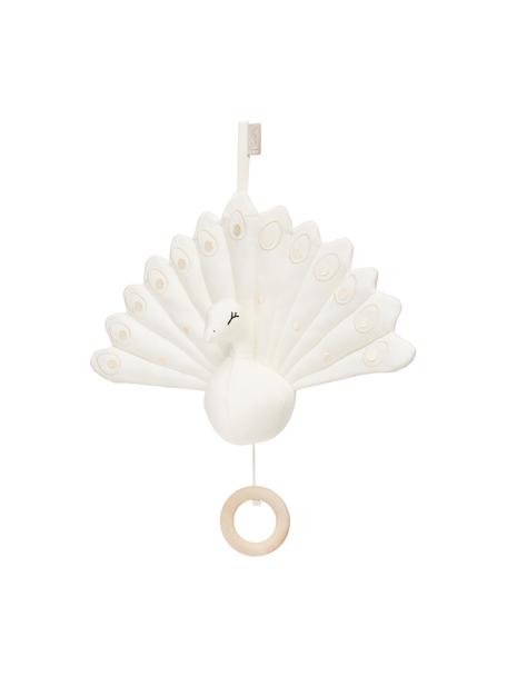Hudební kolotoč z organické bavlny Peacock, Krémově bílá, Š 18 cm, V 24 cm