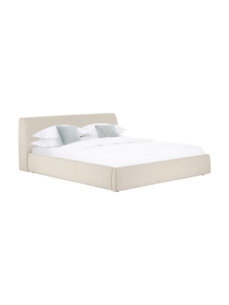 Letto imbottito Cloud, Rivestimento: tessuto finemente struttu, Tessuto beige scuro, Larg. 160 x Lung. 200 cm