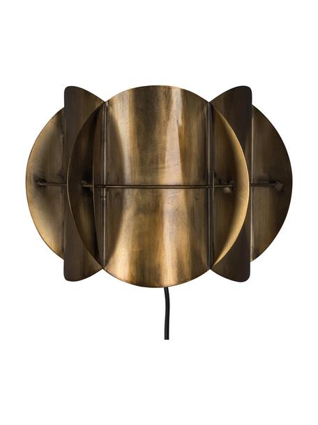 Wandleuchte Corridor mit Stecker und Antik-Finish, Lampenschirm: Messing, Messingfarben, B 27 x H 19 cm