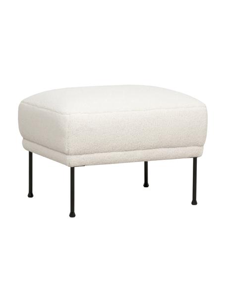 Tabouret/repose-pieds tissu peluche Fluente, Peluche blanc crème, larg. 62 x haut. 46 cm
