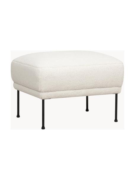 Reposapiés puf de borreguillo Fluente, Tapizado: 100% poliéster (borreguil, Estructura: madera de pino maciza, Patas: metal con pintura en polv, Borreguillo blanco crema, An 62 x F 50 cm