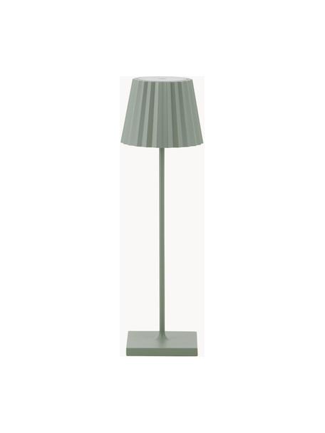 Mobile Dimmbare LED-Aussentischlampe Trellia, Lampenschirm: Aluminium, lackiert, Salbeigrün, Ø 12 x H 38 cm
