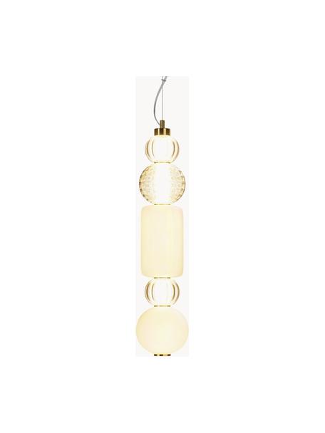 Lámpara de techo LED pequeña soplada a mano Collar, Cable: plástico, Dorado, Ø 15 x Al 80 cm