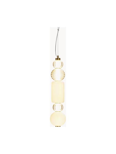 Lampada a sospensione piccola a LED in vetro soffiato Collar, Paralume: vetro acrilico, Dorato, Ø 15 x Alt. 80 cm