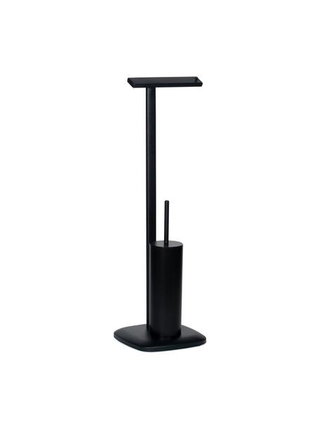 Porte papier toilette avec brosse de toilette métal noir Deptford, Métal, enduit, Noir, larg. 23 x haut. 73cm