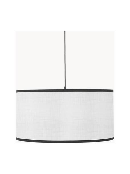 Lampa wisząca z lnianym kloszem Claudette, Kremowy, czarny, Ø 50 x W 25 cm