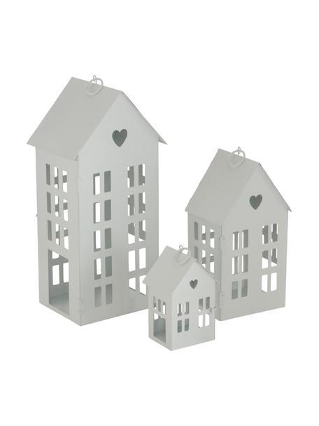 Lantaarnset Alamo, 3-delig, Gecoat metaal, Crèmewit, Set met verschillende formaten