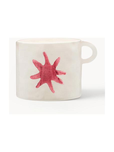 Handbemalte XL Tasse Radiant Star, Steingut, Off White, Altrosa, Ø 10 x H 9 cm, 500 ml