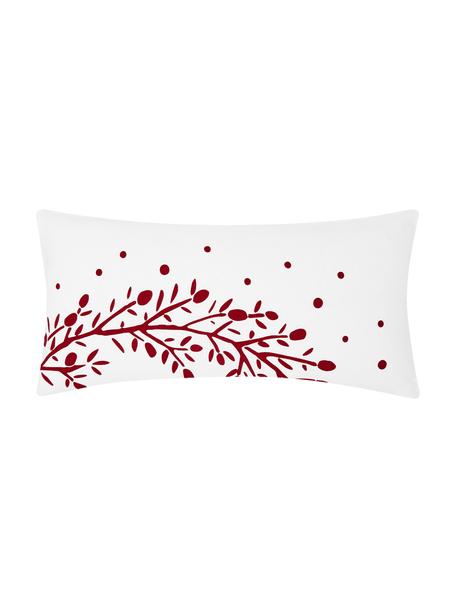 Poszewka na poduszkę z flaneli Mistletoe, 2 szt., Biały, czerwony, S 40 x D 80 cm