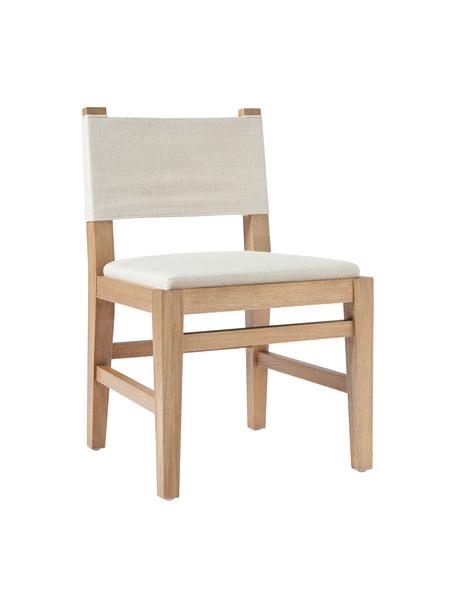 Chaise en bois avec revêtement Liano, Tissu beige, bois de chêne, larg. 50 x long. 80 cm
