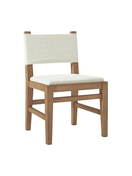 Holzstuhl Liano mit Polsterung, Gestell: Eichenholz, Webstoff Beige, Eichenholz, B 50 x H 80 cm