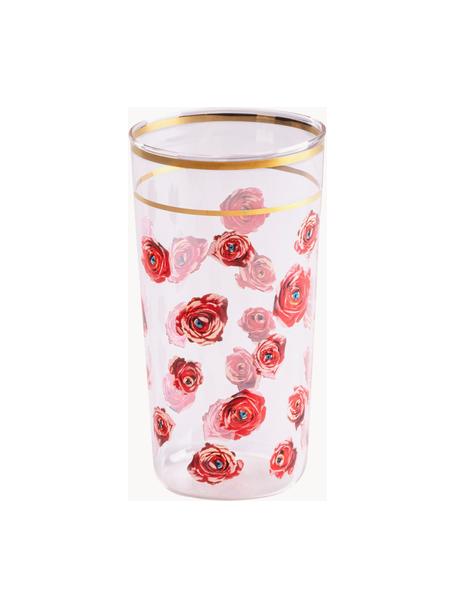 Wasserglas Roses, Dekor: Gold Entdecke die Vielsei, Roses, Ø 7 x H 13 cm, 370 ml