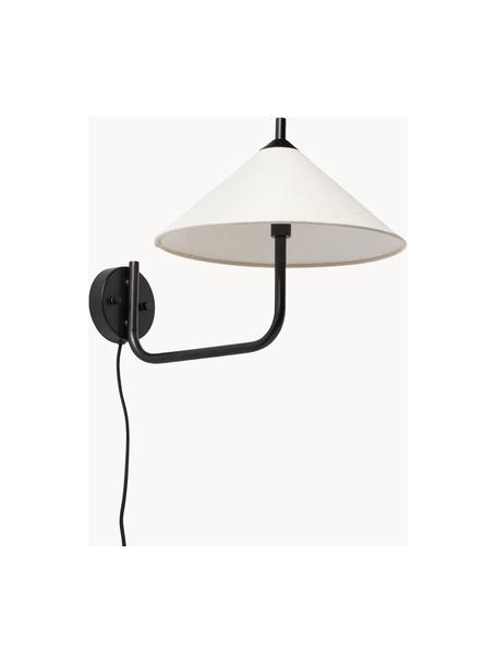 Veľká nástenná lampa Vica, Tlmená biela, čierna, Ø 31 x H 45 cm