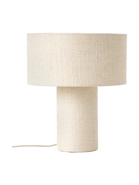Leinen-Tischlampe Ron, Lampenschirm: Tweed, Lampenfuß: Tweed, Leinen Beige, Ø 30 x H 35 cm