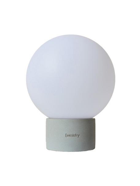 Lámpara de mesa regulable para exterior Terra, portátil, Pantalla: polietileno, Blanco, gris, Ø 20 x Al 25 cm
