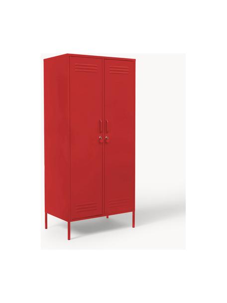 Armadietto The Twinny, Acciaio verniciato a polvere, Rosso, Larg. 85 x Alt. 183 cm