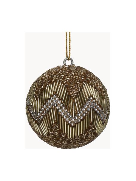 Bolas de Navidad Ball, 6 uds., Vidrio, perlas de plástico, Marrón, dorado, Ø 8 cm