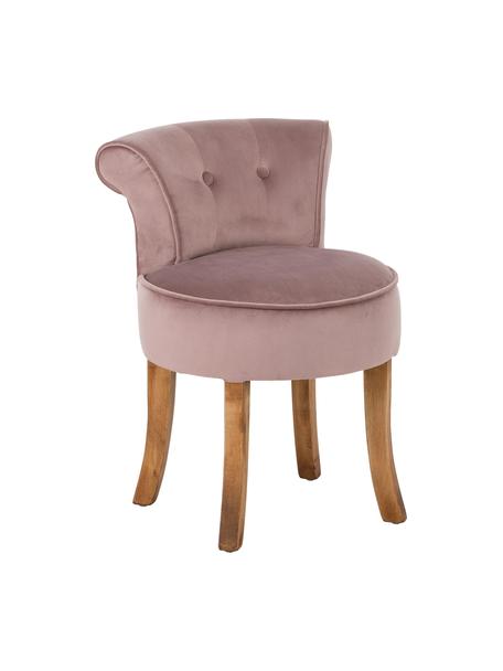 Taburete de terciopelo Alison, Tapizado: terciopelo de algodón Alt, Patas: madera de abedul pintada, Terciopelo rosa palo, abedul, An 48 x Al 65 cm
