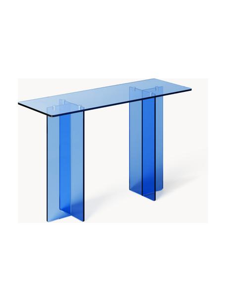 Console en verre Anouk, Verre, Bleu, larg. 120 x haut. 75 cm