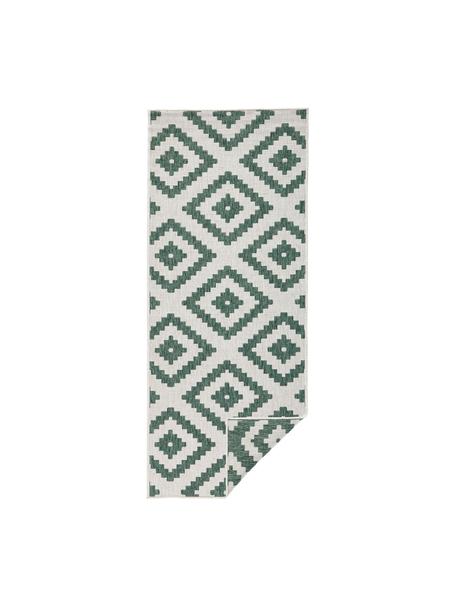 Dwustronny chodnik wewnętrzny/zewnętrzny Malta, Zielony, odcienie kremowego, S 80 x D 250 cm