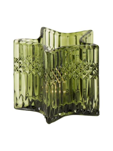 Waxinelichthouder Gaviolla in groen, Glas, Groen, transparant, Ø 10 x H 8 cm