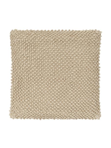 Povlak na polštář se strukturovaným povrchem Indi, 100 % bavlna, Taupe, Š 45 cm, D 45 cm